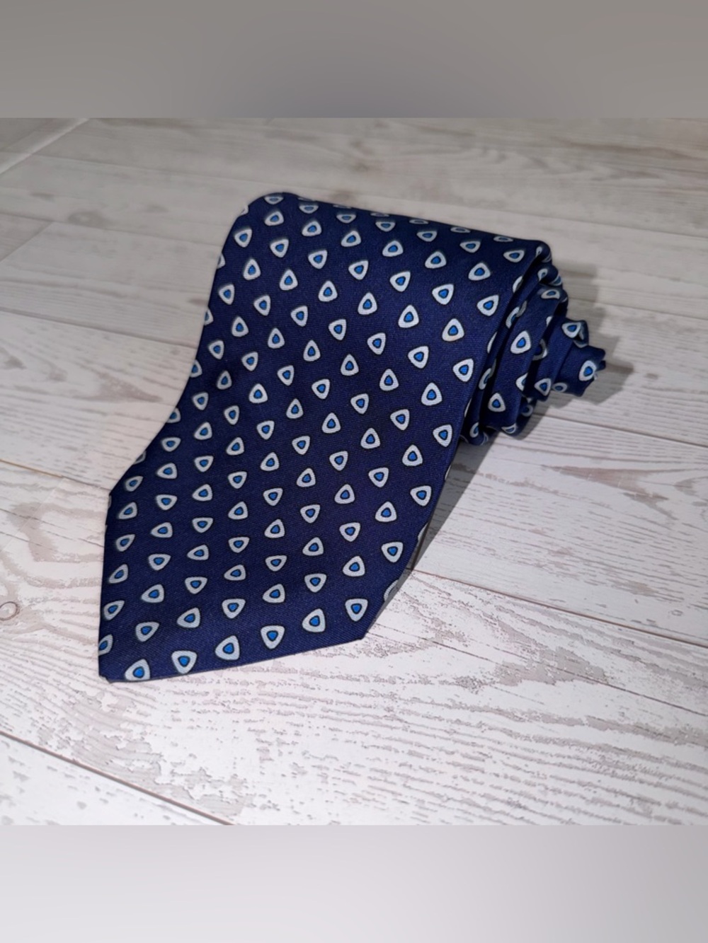 Brooks Brothers 346,‎ Navy Blue, Teardrop Print, 100% Silk, Neck Tie